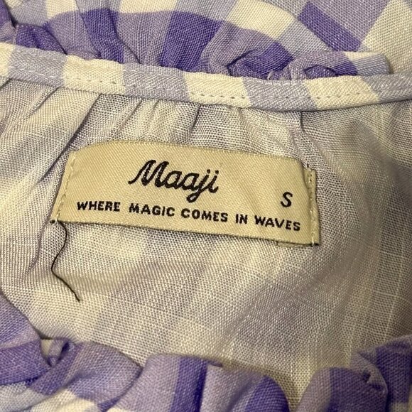 NEW Maaji Seersucker Magnolia Mini Cover Up dress Size S l Purple Gingham - Picture 8 of 9